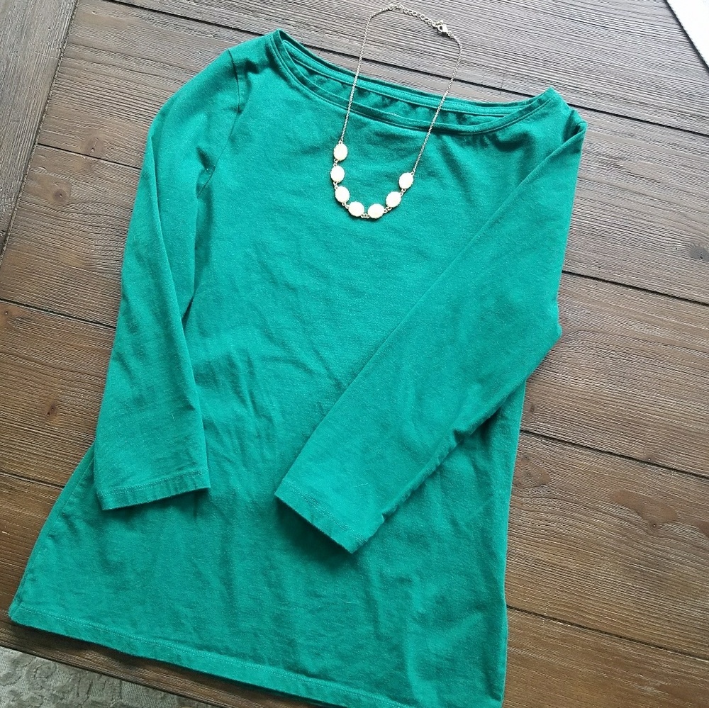 Boat neck longsleeved top tee